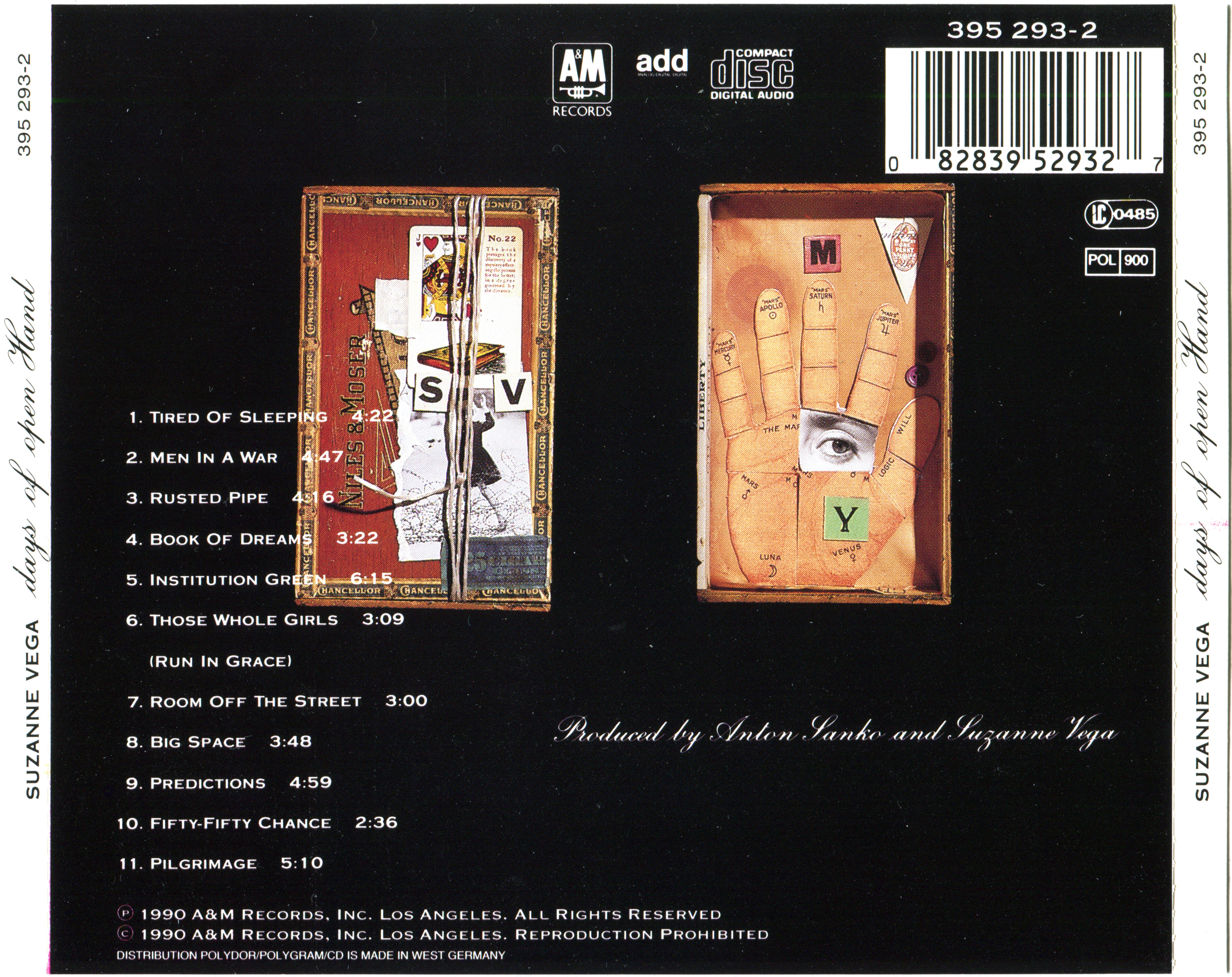 Suzanne Vega  Days Of Open Hand : Back